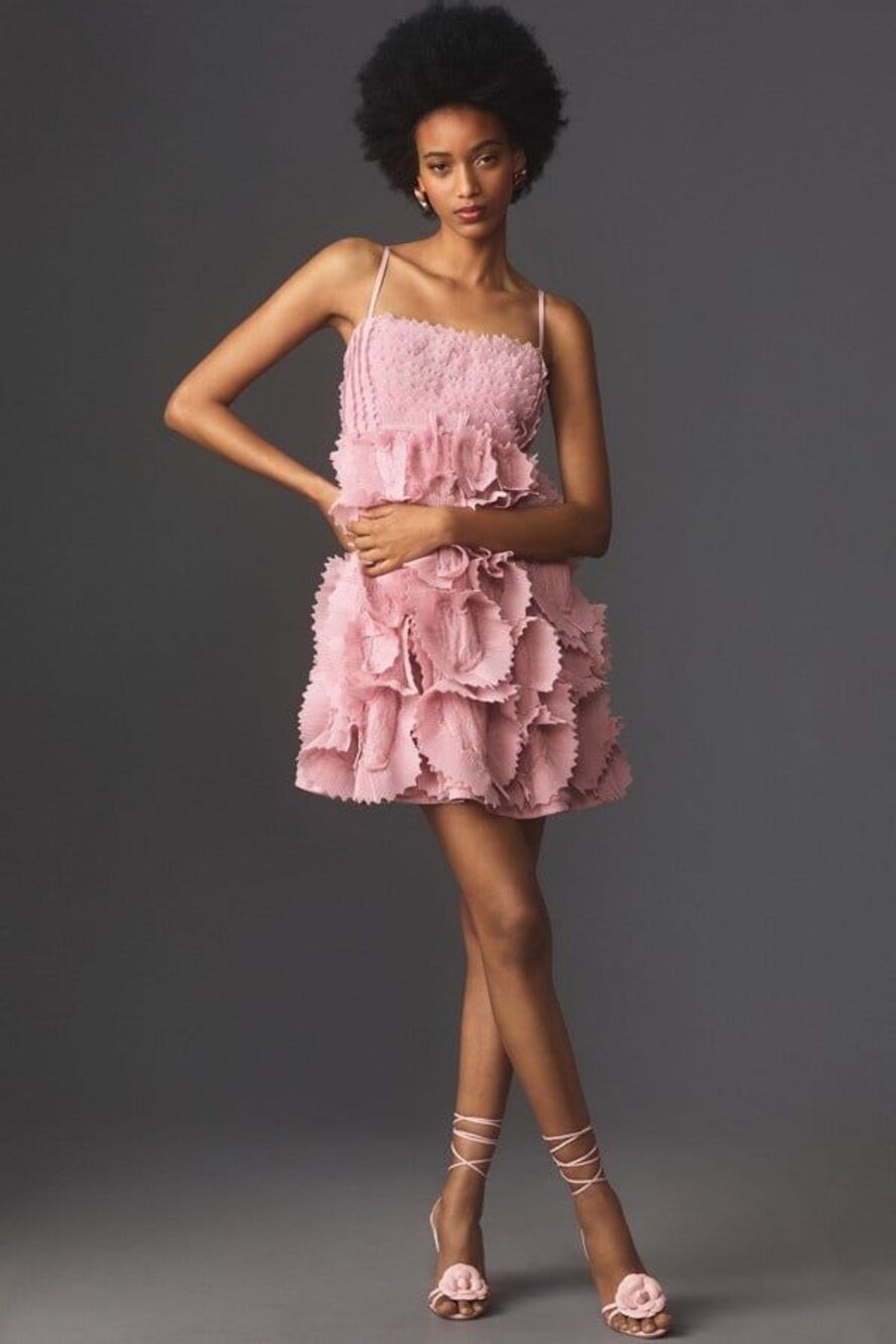 Anthropologie Sleeveless Ruffled Mini Dress Size 6